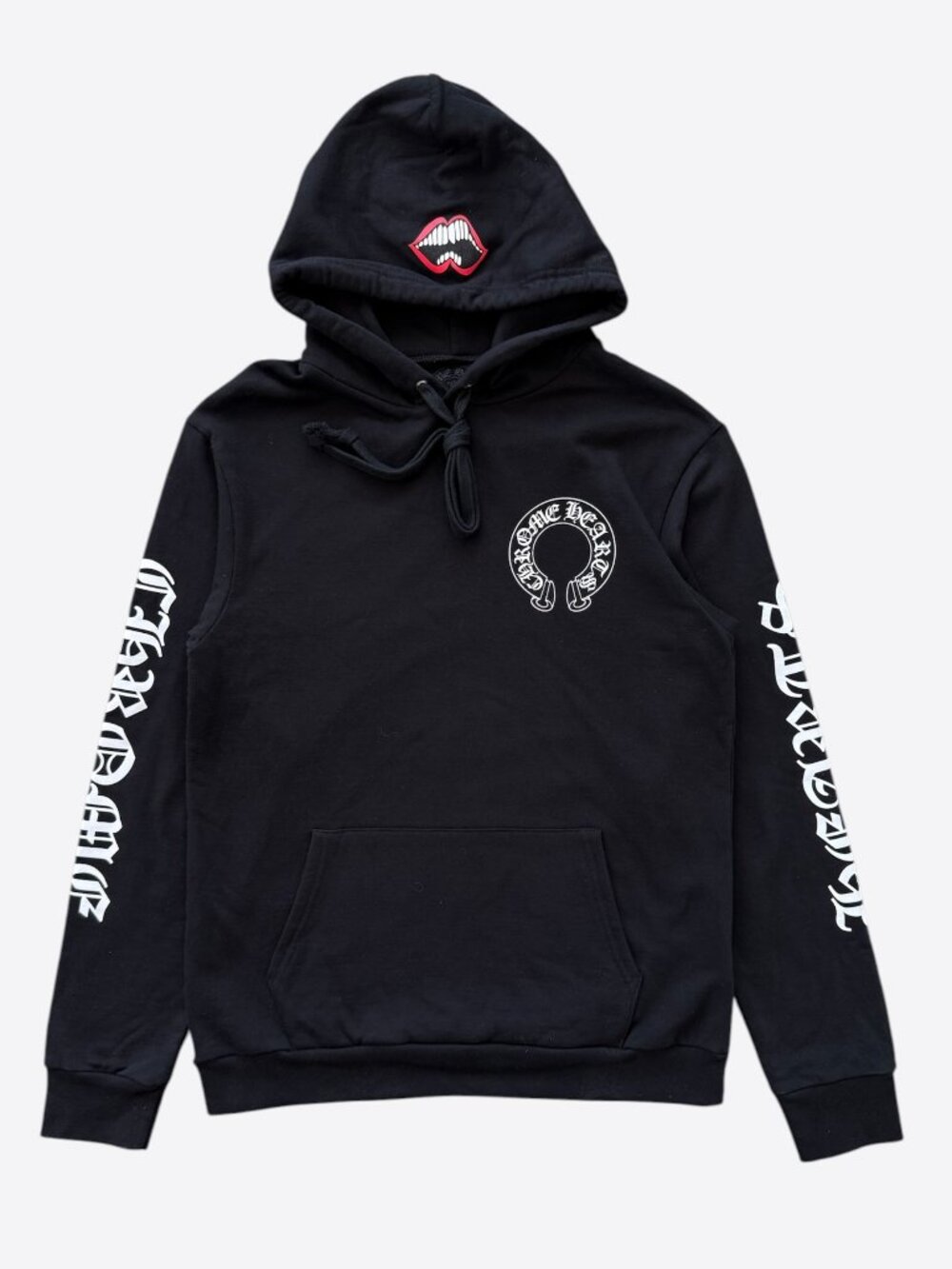Chrome Hearts Black & White Horseshoe Chomper Logo Hoodie